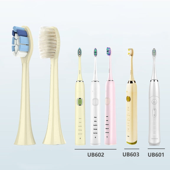 2 PCS Electric Toothbrush Head for Ulike UB602 UB603 UB601,Style: Basic Cleaning Pink
