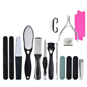 DT17-1 17 In 1 Pedicure Kit Foot File And Grinder Exfoliating Manicure And Pedicure Tools(Black)