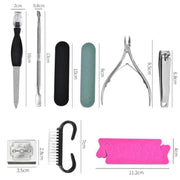 DT17-1 17 In 1 Pedicure Kit Foot File And Grinder Exfoliating Manicure And Pedicure Tools(White)