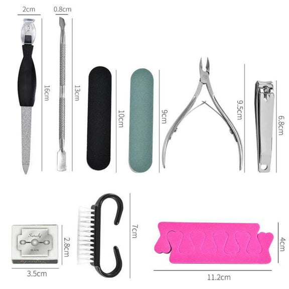 DT17-1 17 In 1 Pedicure Kit Foot File And Grinder Exfoliating Manicure And Pedicure Tools(White)