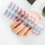 22 Fingers Shiny Onion Powder Starry Water-resistant Nail Sticker(ZX-3023)
