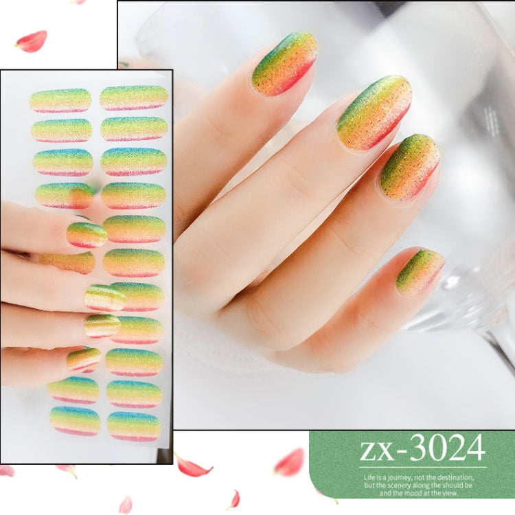 22 Fingers Shiny Onion Powder Starry Water-resistant Nail Sticker(ZX-3024)