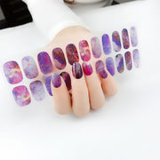 22 Fingers Shiny Onion Powder Starry Water-resistant Nail Sticker(ZX-3027)