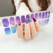 22 Fingers Shiny Onion Powder Starry Water-resistant Nail Sticker(ZX-3031)