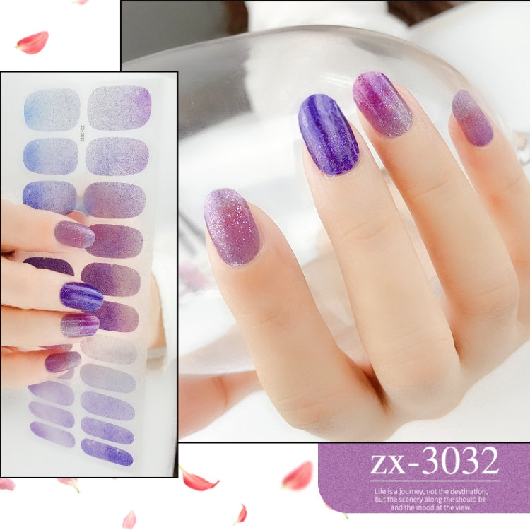 22 Fingers Shiny Onion Powder Starry Water-resistant Nail Sticker(ZX-3032)