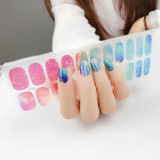 22 Fingers Shiny Onion Powder Starry Water-resistant Nail Sticker(ZX-3033)