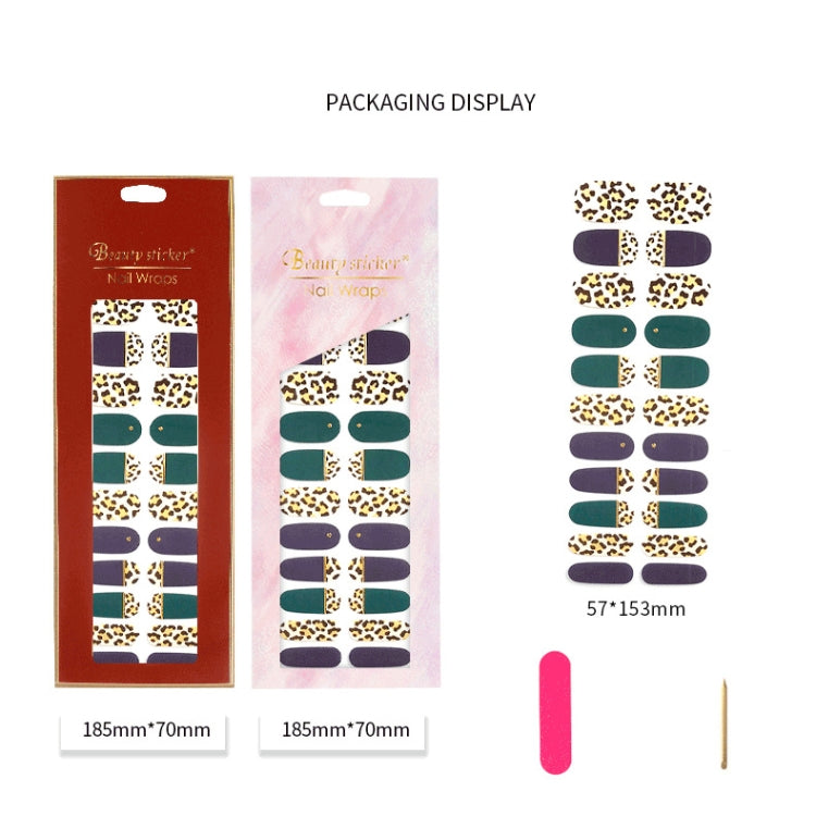 22 Fingers Shiny Onion Powder Starry Water-resistant Nail Sticker(ZX-3024)