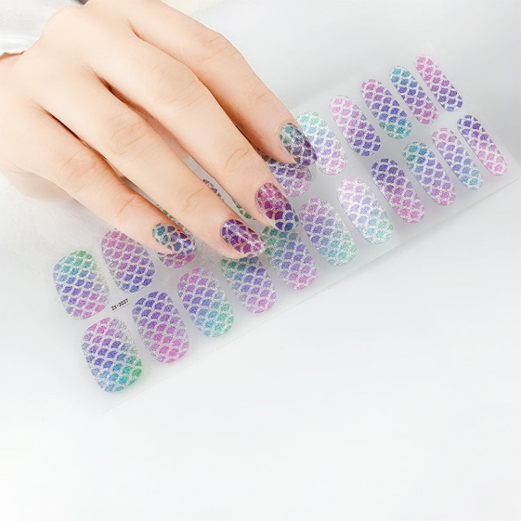 22 Fingers Shiny Onion Powder Starry Water-resistant Nail Sticker(ZX-3032)