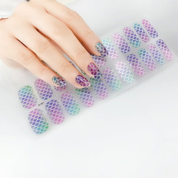 22 Fingers Shiny Onion Powder Starry Water-resistant Nail Sticker(ZX-3035)