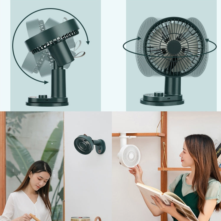 Smart Remote Control Usb Charging Shaking Head Desktop Fan Stroller Clip Fan(Green)