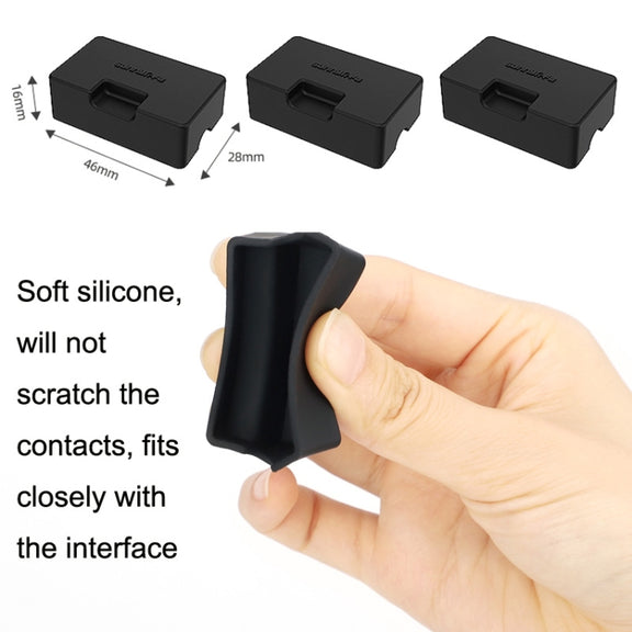3PCS Sunnylife MM3-DC405 For DJI Mini 3 Pro Short Circuit Resistant Battery Silicone Dust Cover(Black)