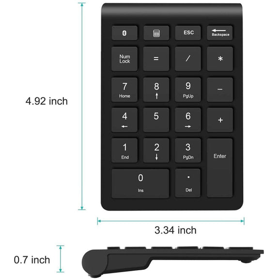 BT304 22 Keys Laptop Mini Wireless Keyboard, Spec: 2.4G (Black)