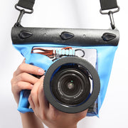 Tteoobl  20m Underwater Diving Camera Housing Case Pouch  Camera Water-resistant Dry Bag, Size: L(Blue)