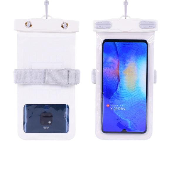 Tteoobl Diving Phone Water-resistant Bag Can Be Hung Neck Or Tied Arm, Size: Extra 7.2 Inch(White)