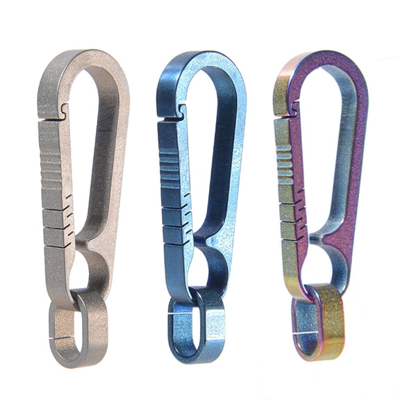 Men Titanium Alloy Keychain Car Key Waist Hanging(Blue)