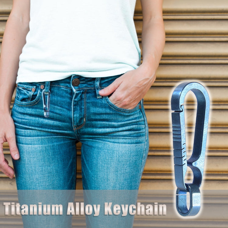 Men Titanium Alloy Keychain Car Key Waist Hanging(Titanium Color)