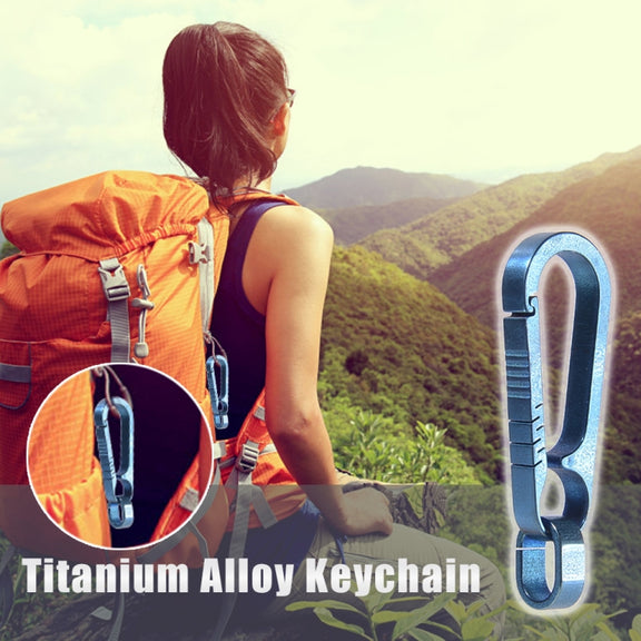 Men Titanium Alloy Keychain Car Key Waist Hanging(Titanium Color)