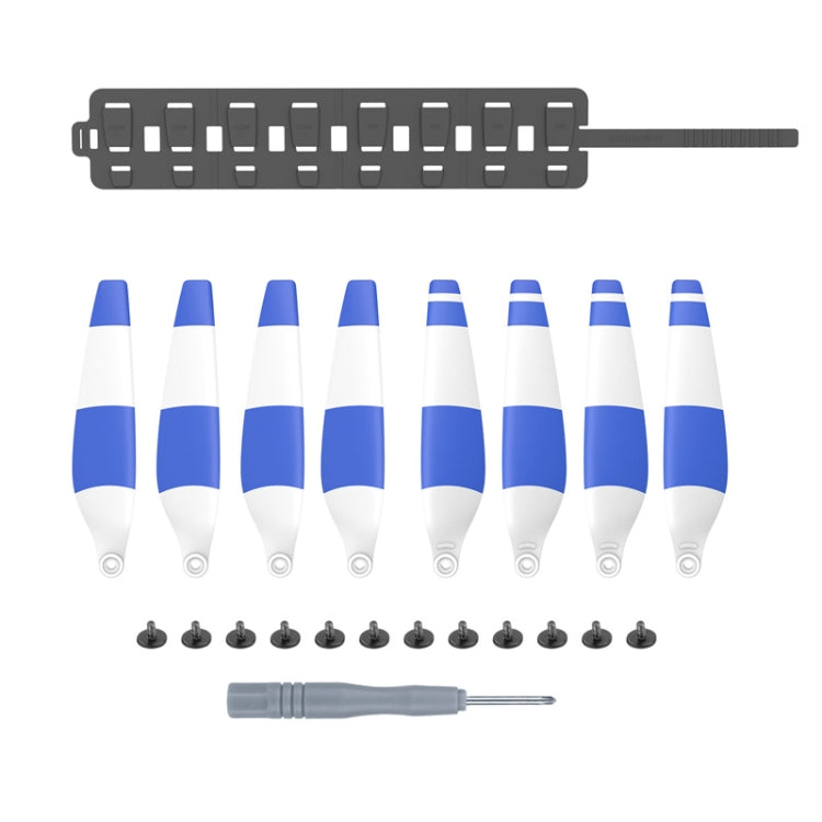 Sunnylife MM3-SN443 For Mini 3 Pro Propeller Blades + Silicone Folding Storage Bag(Blue Strip+Gray Bag)