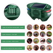RC-544 Outdoor Solar Ultrasonic Infrared Sensor Animal Repeller(Dark Green)