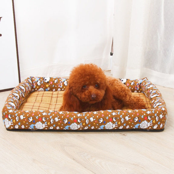 YD-XD03 Summer Pet Breathable Cooler Mat Pet Bed, Size: 77x62cm(Coffee Khaki)