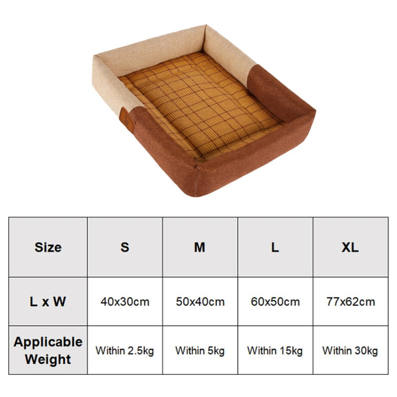 YD-XD03 Summer Pet Breathable Cooler Mat Pet Bed, Size: 77x62cm(Coffee Khaki)