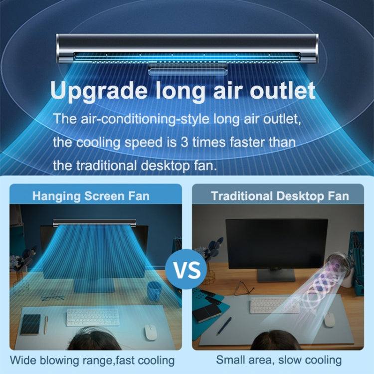 JXS-GP1 Computer Screen Bladeless Turbo Silent Fan With Eye Protection Light Function(White)