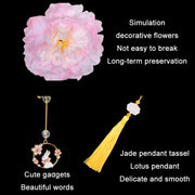 Moon Festival Hand Lantern Children Handmade DIY Materials, Color: Light Pink Epiphyllum