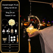 Moon Festival Hand Lantern Children Handmade DIY Materials, Color: Glazed Lantern Champagne