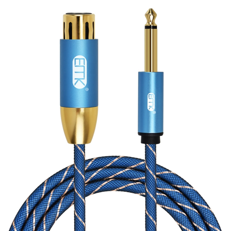 EMK KN603 2Pin 6.5mm Canon Line Balanced Audio Microphone Line,Cable Length: 2m(Blue)