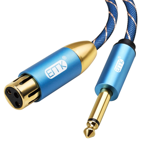 EMK KN603 2Pin 6.5mm Canon Line Balanced Audio Microphone Line,Cable Length: 2m(Blue)