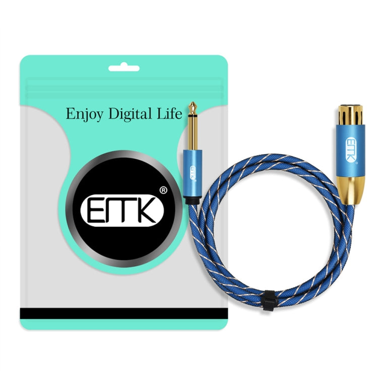 EMK KN603 2Pin 6.5mm Canon Line Balanced Audio Microphone Line,Cable Length: 2m(Blue)