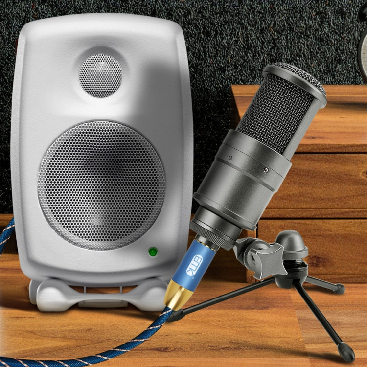EMK KN603 2Pin 6.5mm Canon Line Balanced Audio Microphone Line,Cable Length: 2m(Blue)
