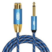 EMK KN603 2Pin 6.5mm Canon Line Balanced Audio Microphone Line,Cable Length: 3m(Blue)