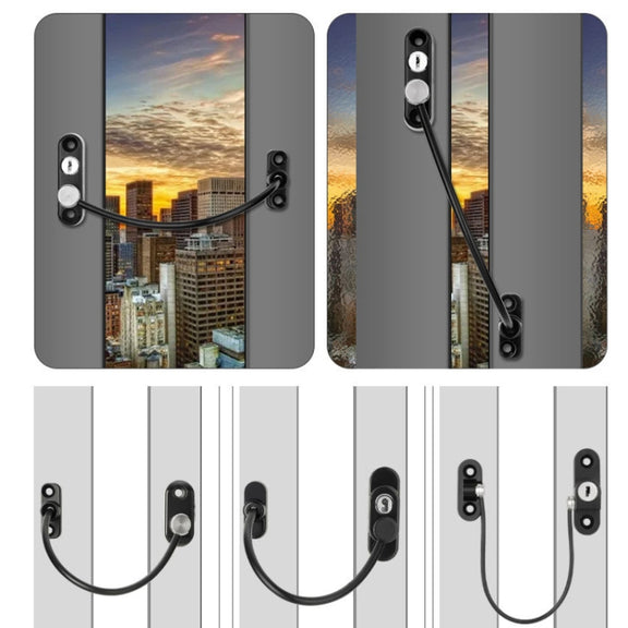 Children High-rise Anti-fall Safety Lock Window Push Limiter, Color: Black (High Standard)