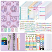 A6 Cash Budget Book Schedule Weekly Plan Monthly Plan Loose-leaf Notepad(Purple)