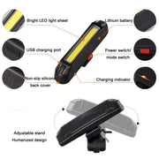 LED Rechargeable Bicycle Warning Strip Tail Light(OPP Red&Blue Light)