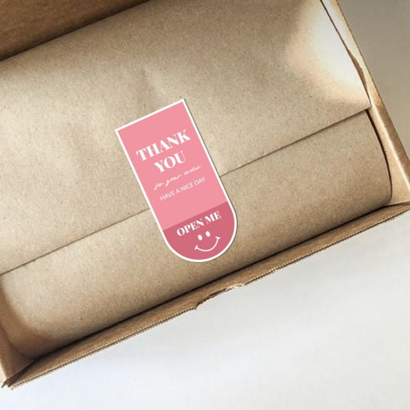 5 Bags 10 Sheets/Bag Cute Emoticon Rectangle Sticker Gift Box Sealing Sticker