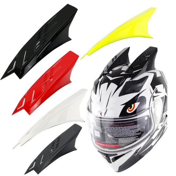 1 Pair Motorcycle Helmet  Horns Plastic Paste Decoration(White)