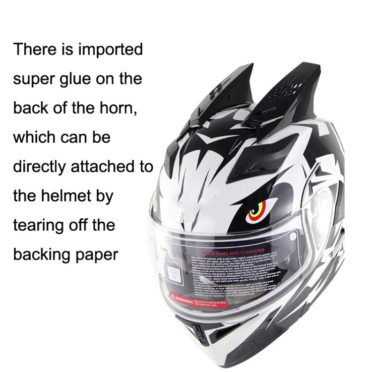 1 Pair Motorcycle Helmet  Horns Plastic Paste Decoration(Shiny Black)