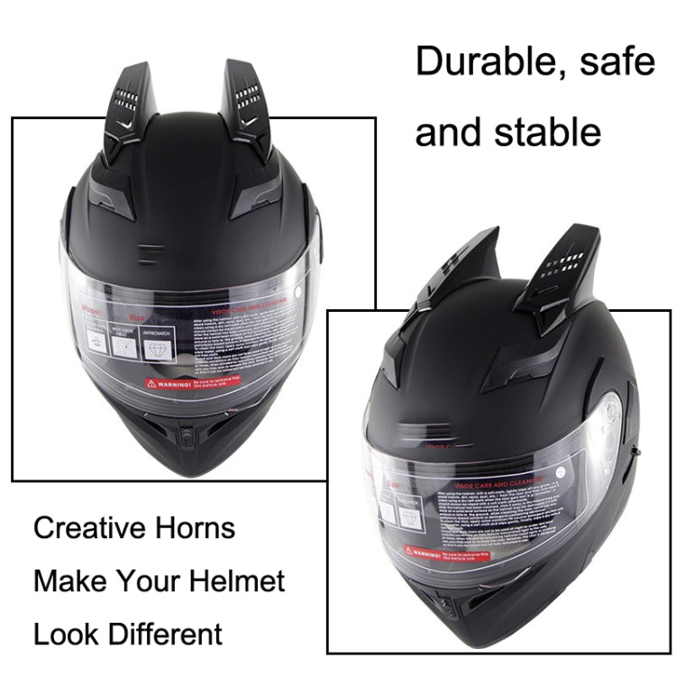 1 Pair Motorcycle Helmet  Horns Plastic Paste Decoration(Dumb Black)