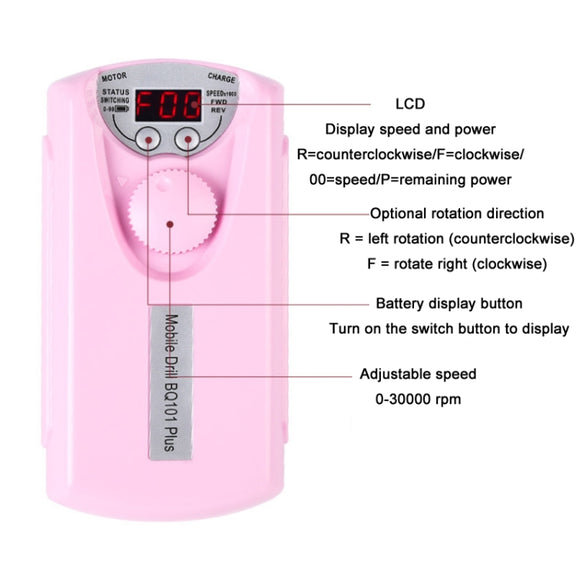 Portable Electric Pen Nail Removal Tool Mini Nail Polishing Machine(US Plug)