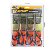 4PCS 15 Inch Tensioner Ratchet Strap Car Ratchet Thread Tensioner(Orange)
