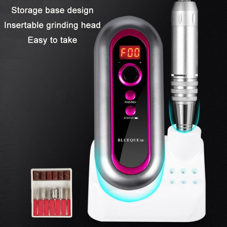 BLUEQUE Plug-in Portable Nail Art Carbon Brush Grinder, Specification: EU Plug (White)
