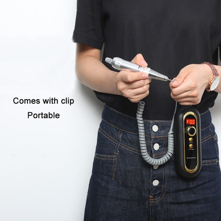 BLUEQUE Plug-in Portable Nail Art Carbon Brush Grinder, Specification: EU Plug (Black)