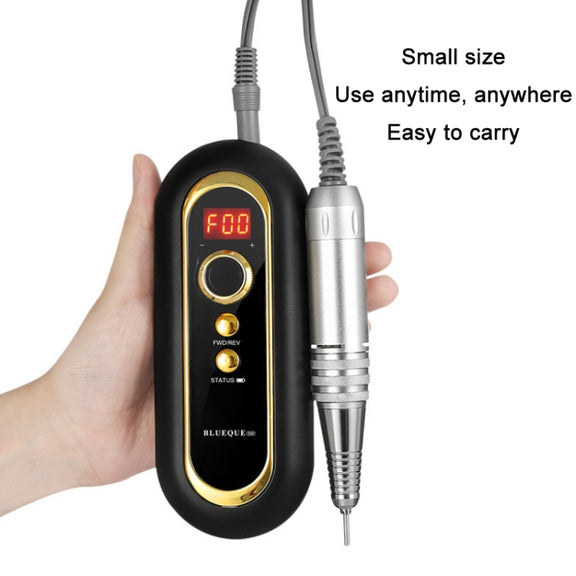 BLUEQUE Plug-in Portable Nail Art Carbon Brush Grinder, Specification: EU Plug (Gray)