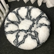 Long-haired Round Pet Kennel Warm Pet Bed, Specification: 60cm(Dark Gray)