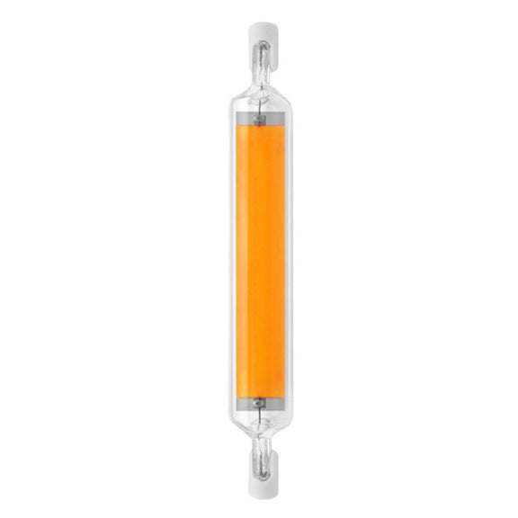 118mm 20W R7S LED COB Dimmer Glass Lamp Double-end Horizontal Plug-in Light(220V Warm White Light)