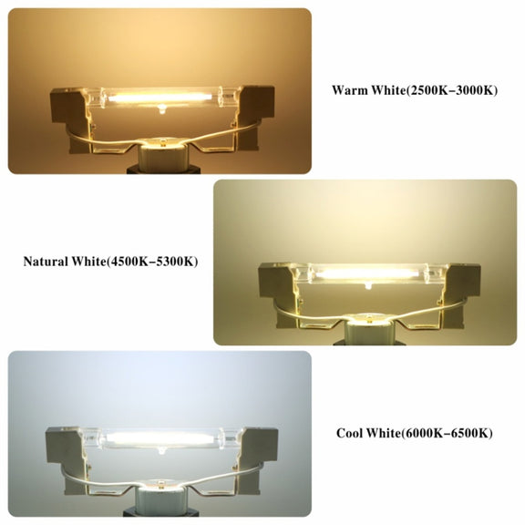 118mm 20W R7S LED COB Dimmer Glass Lamp Double-end Horizontal Plug-in Light(220V Warm White Light)