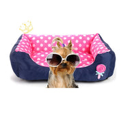 Cartoon Pet Kennel Square Cushion For Small And Medium Pet, Specification: M(Pink)