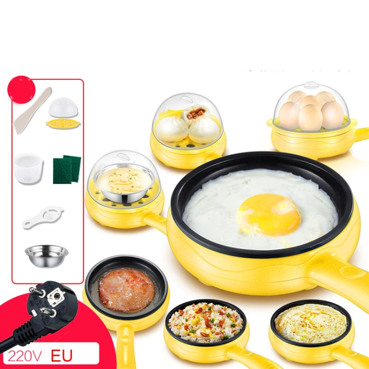 350W Electric Egg Omelette Cooker Frying Pan Steamer Cooker,EU Plug,Style: Single Layer Set Pink
